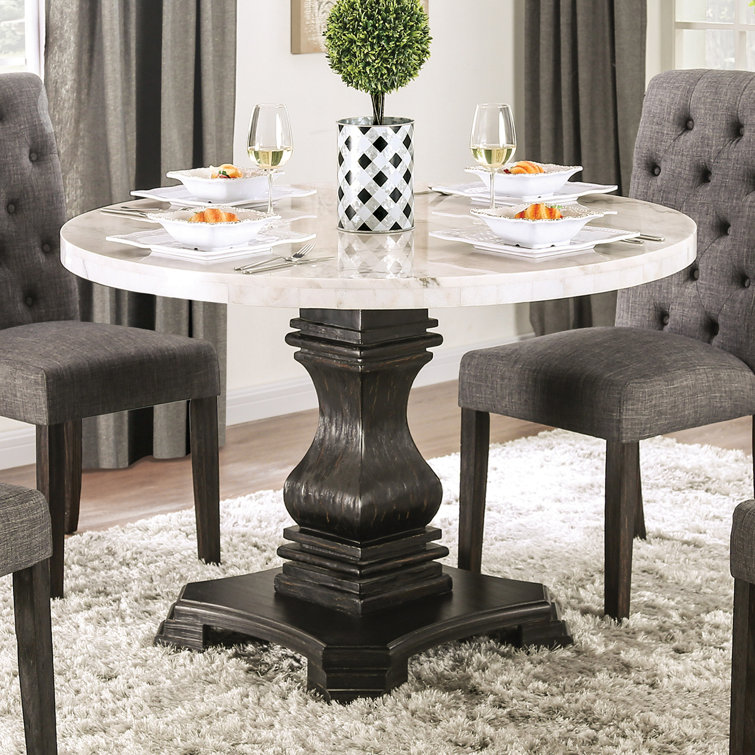 Canora Grey Sumava 48'' Genuine Marble Pedestal Dining Table Wayfair